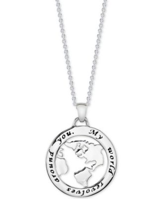 Unwritten - My World Disc 18" Pendant Necklace in Sterling Silver
