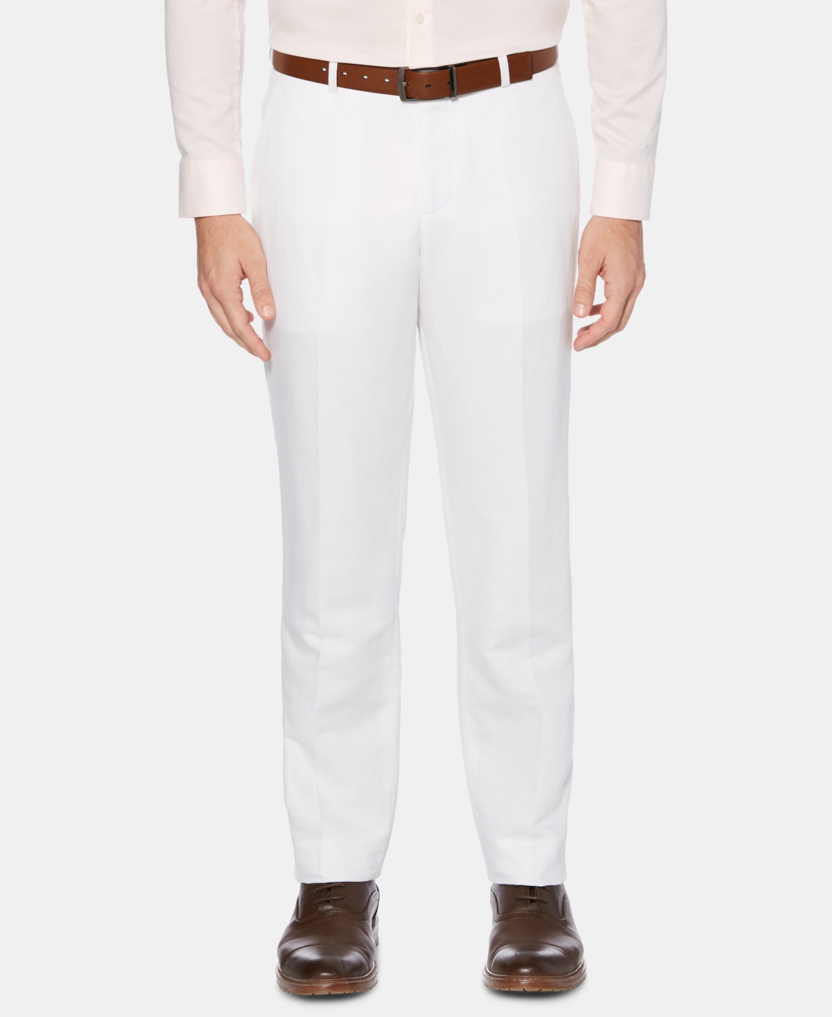Perry Ellis Men's Portfolio Modern-Fit Linen/Cotton Solid Dress Pants - Off White