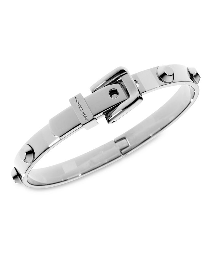 Michael Kors Silver-Tone Steel Buckle Bangle Bracelet & Reviews - Fashion  Jewelry - Jewelry & Watches - Macy's