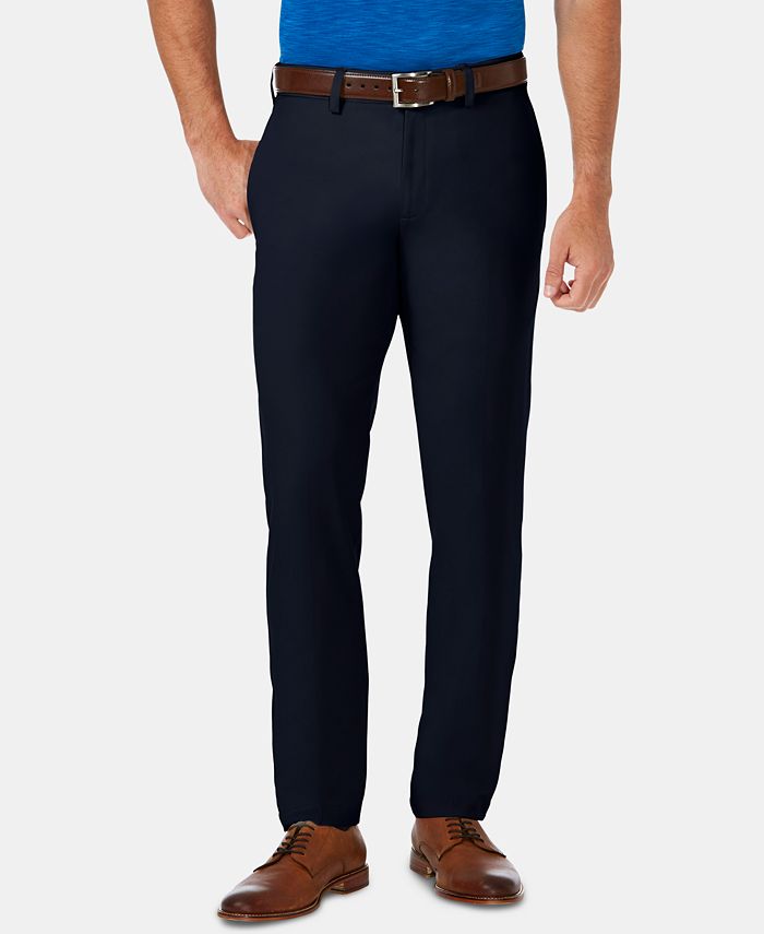 Haggar - Men's Cool 18 Pro Slim-Fit 4-Way Stretch Moisture-Wicking Non-Iron Dress Pants