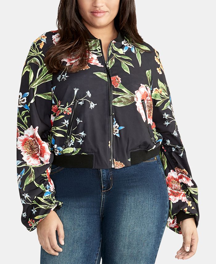 Rachel roy floral hotsell bomber jacket