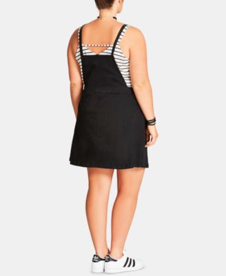 City Chic Trendy Plus Size Denim Pinafore Dress