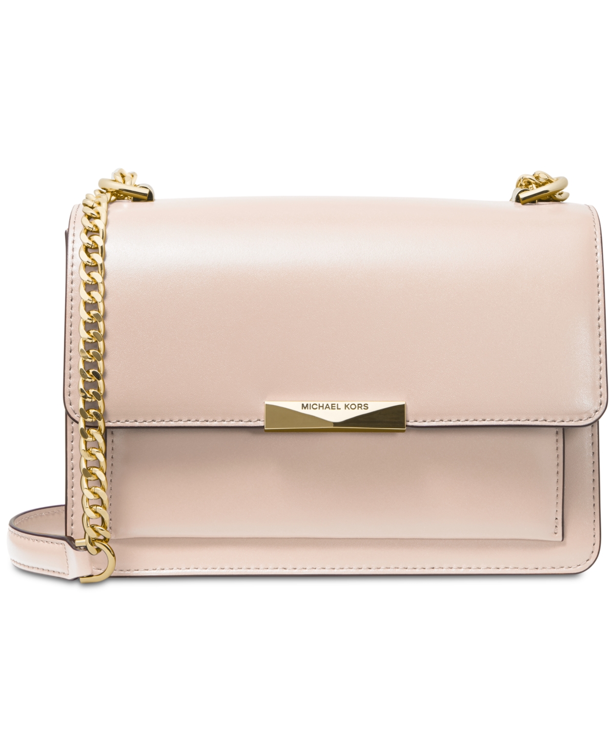 Michael Kors Jade Brown & Soft Pink Logo Colour-block Shoulder Bag