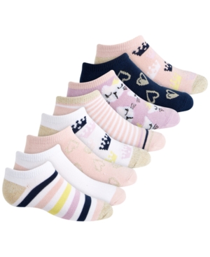 Planet Sox Toddler Little & Big Girls 8-Pack Royalty No-Show Socks