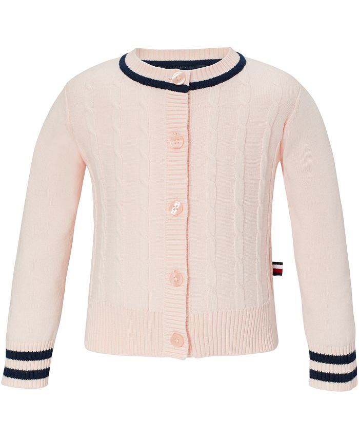 Tommy Hilfiger Baby Girls Cable-Knit Cotton Cardigan - Macy's