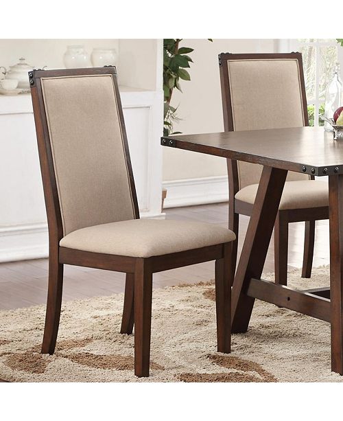 Benzara Set Of 2 Comfortable Rubber Wood Dining Chair Reviews Furniture Macy S