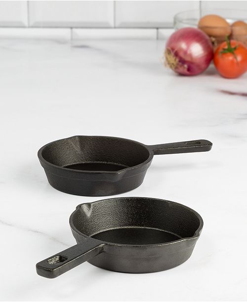 Goodful 2-Pc. Mini Cast Iron 6" Fry Pan Set, Created for ...