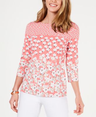 Charter Club - Floral-Print Boat-Neck Top