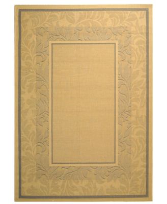 Courtyard CY1704 Natural and Blue 5'3" x 7'7" Outdoor Area Rug