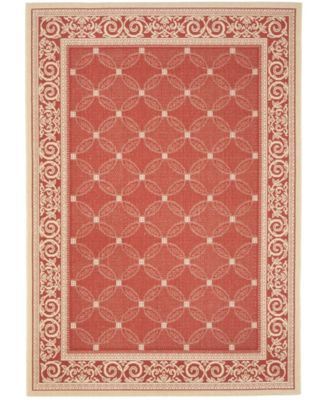 Courtyard CY1502 Red and Natural 8' x 11' Outdoor Area Rug