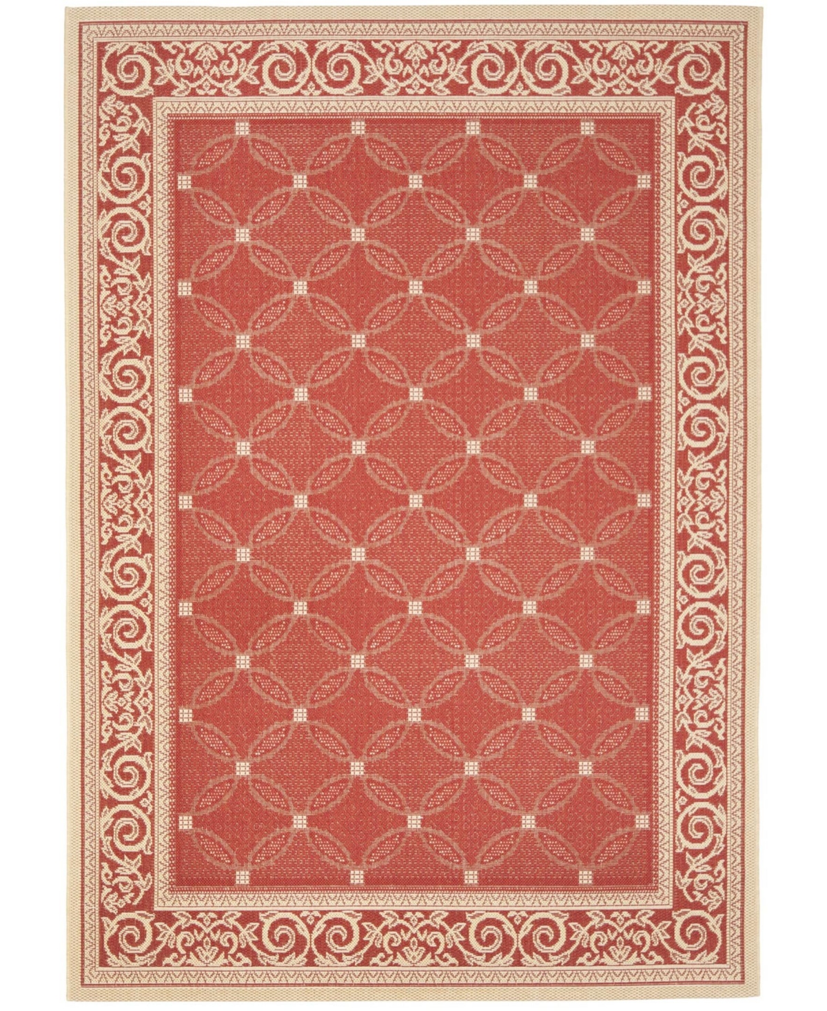 Safavieh Courtyard Cy1502 Red And Natural 8' X 11' Outdoor Area Rug