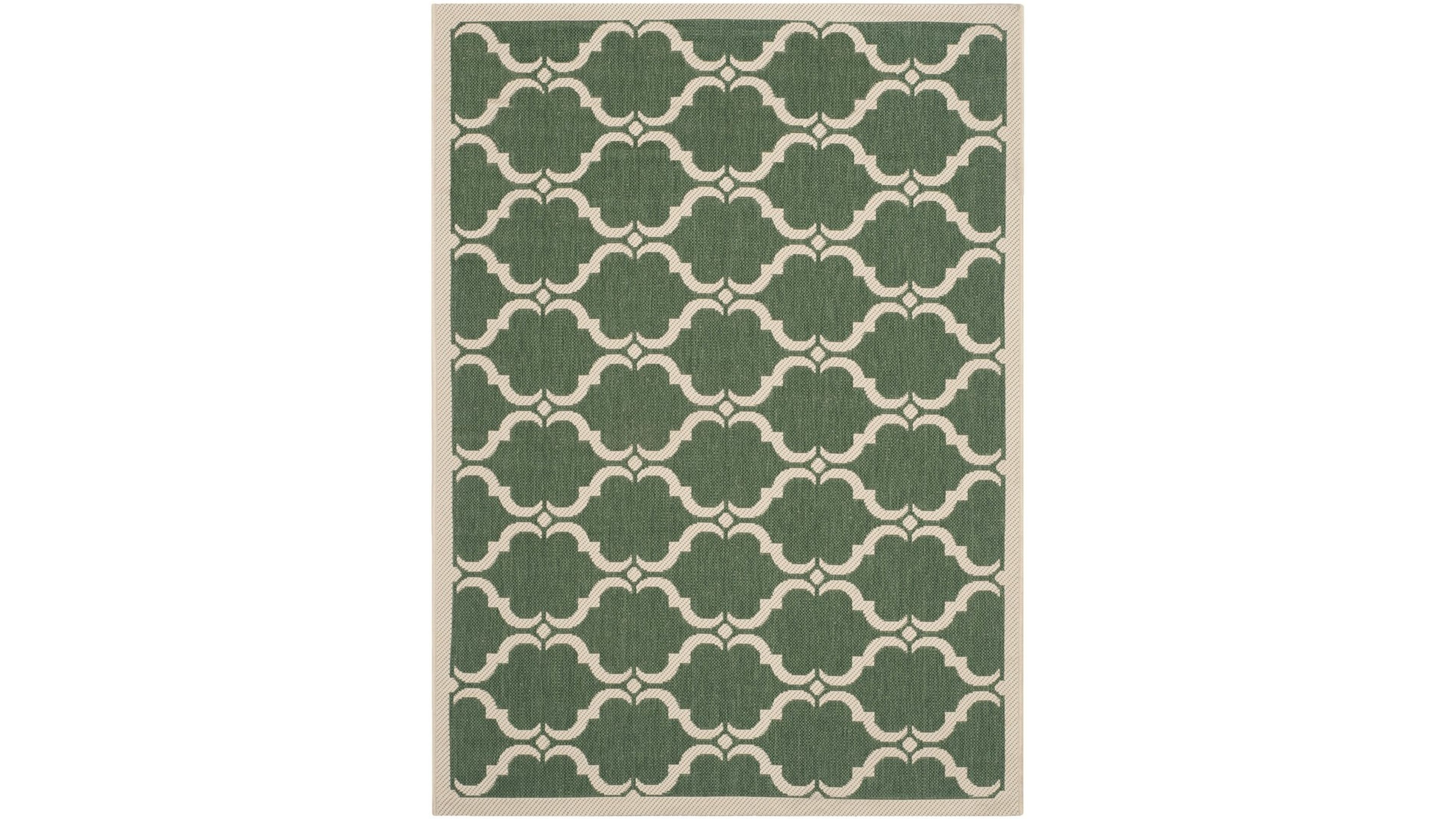 Safavieh Courtyard CY6009 Dark Green and Beige 5'3" x 7'7" Outdoor Area Rug