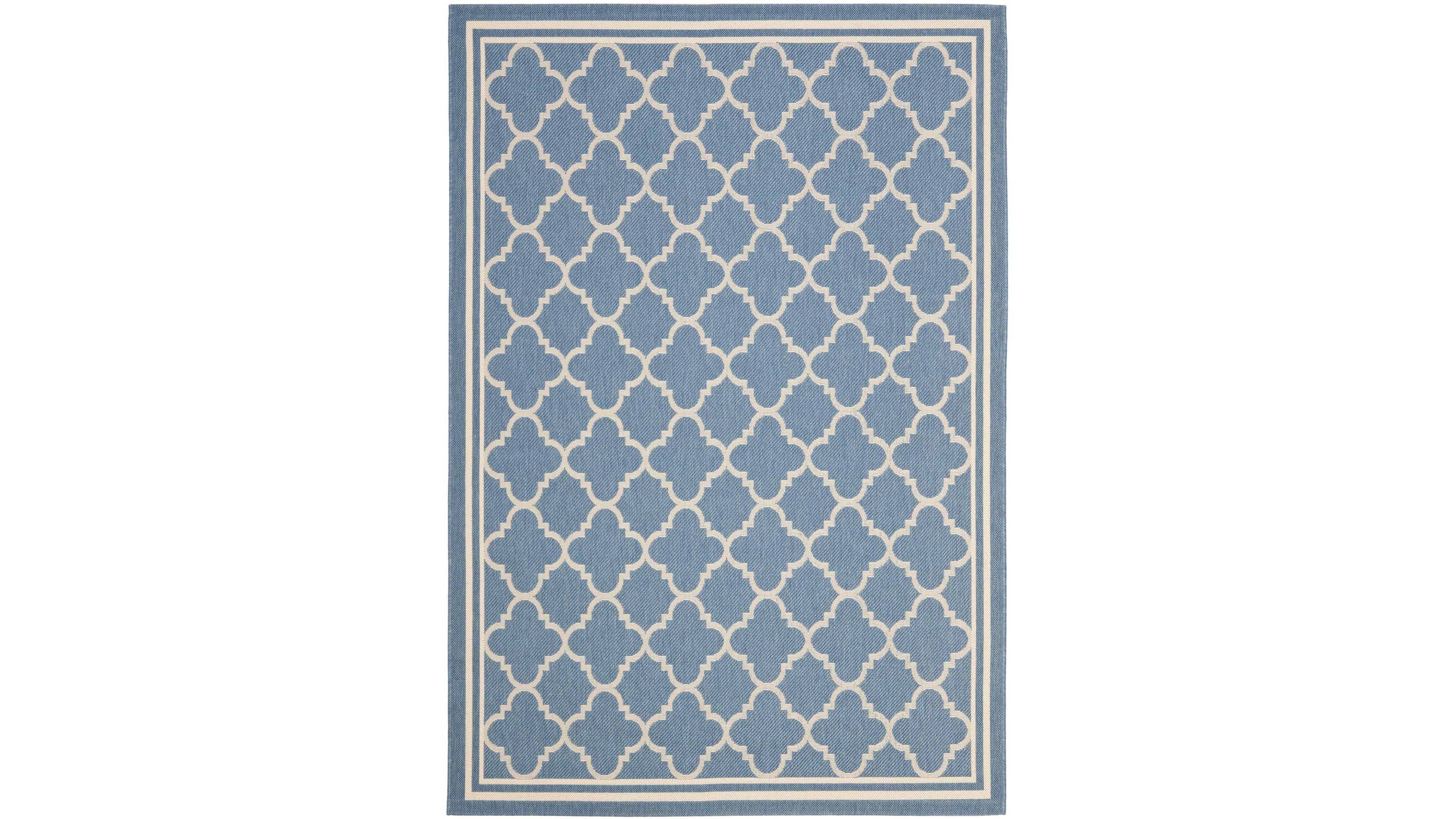 Safavieh Courtyard CY6918 Blue and Beige 8' x 11' Sisal Weave Outdoor Area Rug