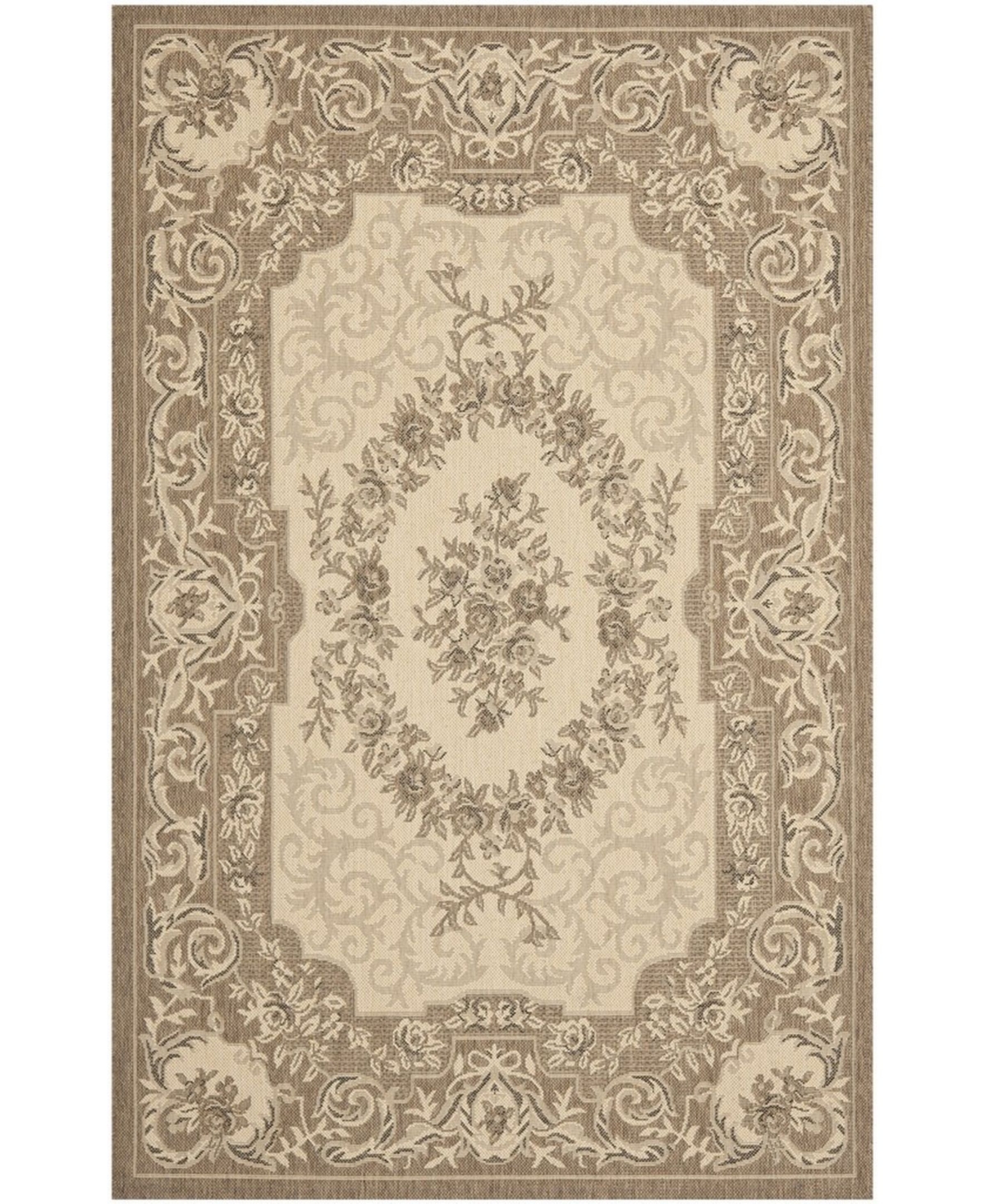 Safavieh Courtyard Creme and Brown 9' x 12' Sisal Weave Outdoor Area Rug - Cream