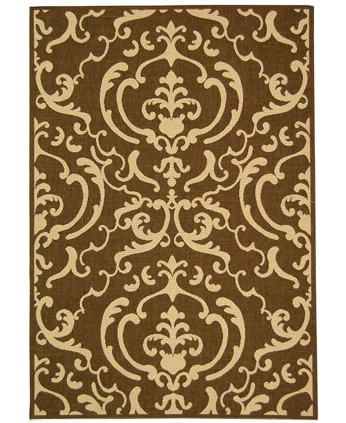 Safavieh Courtyard Chocolate and Natural 9' x 12' Outdoor Area Rug - Chocolate