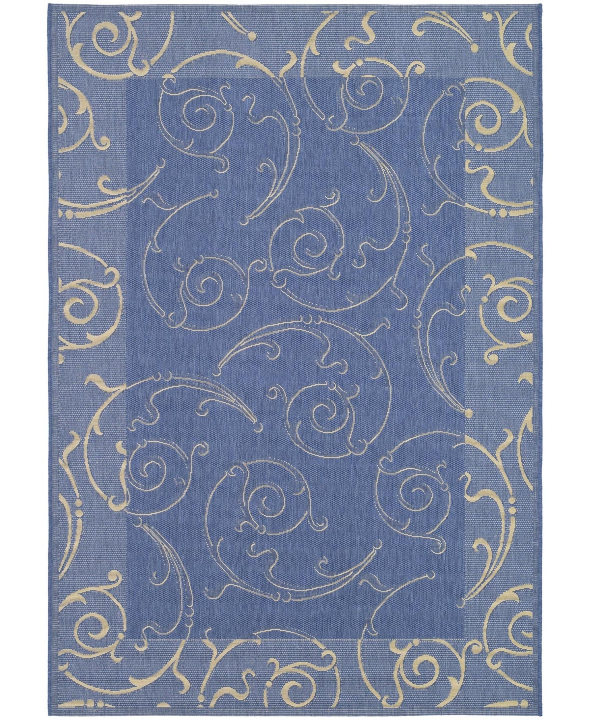 Safavieh Courtyard Blue and Natural 9' x 12' Outdoor Area Rug - Blue / Nat