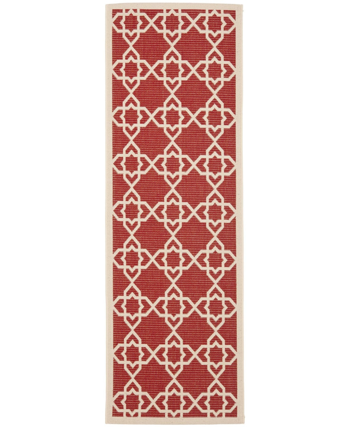 Safavieh Courtyard Cy6032 Red And Beige 2'3" X 12' Runner Outdoor Area Rug