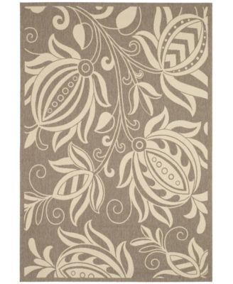 Courtyard CY2961 Brown and Natural 5'3" x 7'7" Outdoor Area Rug