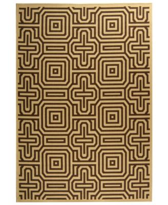 Courtyard Natural and Brown 2'3" x 6'7" Runner Outdoor Area Rug