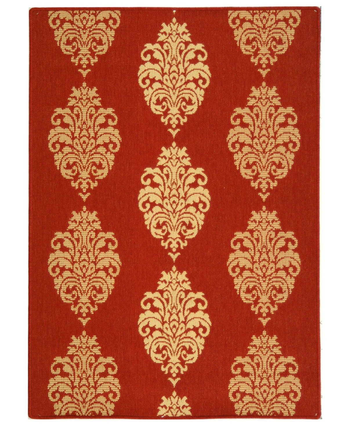 Safavieh Courtyard Cy2720 Red And Natural 5'3" X 7'7" Outdoor Area Rug