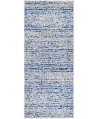 Adirondack Blue and Silver 2'6" x 8' Runner Area Rug