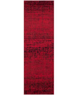 Adirondack 116 Red and Black 2'6" x 22' Area Rug