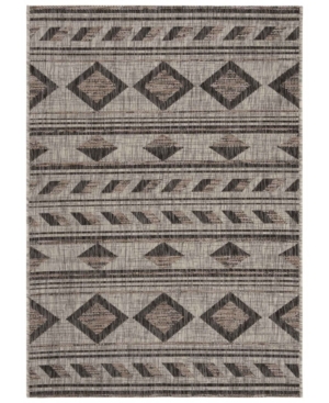 Safavieh Courtyard Cy8529 Gray And Black 5'3" X 7'7" Outdoor Area Rug