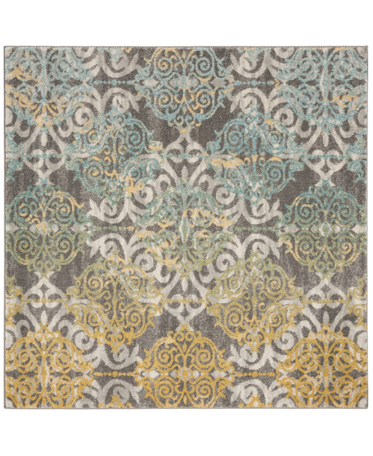 Safavieh Evoke Gray and Ivory 9' x 9' Square Area Rug - Gray