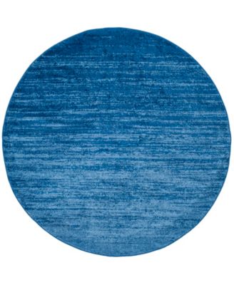 Adirondack Light Blue and Dark Blue 9' x 9' Round Area Rug