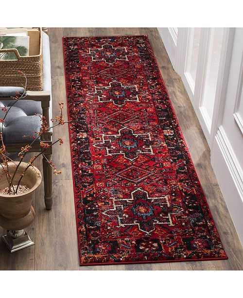 Safavieh Vintage Hamadan Red And Multi 2 2 X 20 Runner Area Rug Reviews Rugs Macy S