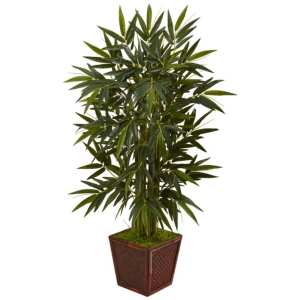 Nearly Natural 4' Faux Artificial Tree In Square Planter In Green