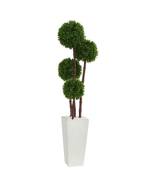 Nearly Natural 4 Boxwood Artificial Topiary Tree In Planter Uv