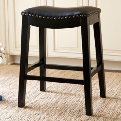 Abbyson Living Jaden Bonded Leather Saddle Short Bar Stool