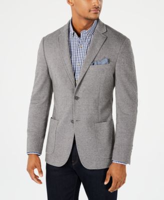 Bar III Men's Slim-Fit Stretch Gray Micro Grid Knit Sport Coat, Created ...