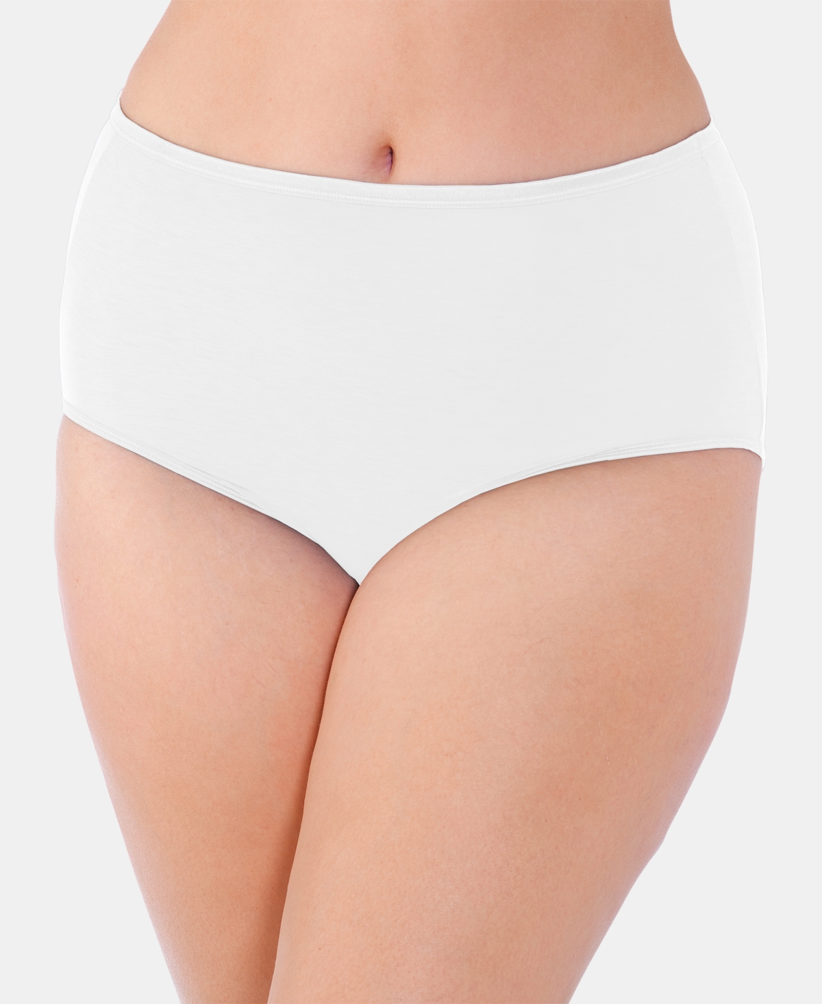 Women's Illumination Plus Size Satin-Trim Brief Underwear 13811 - Star White