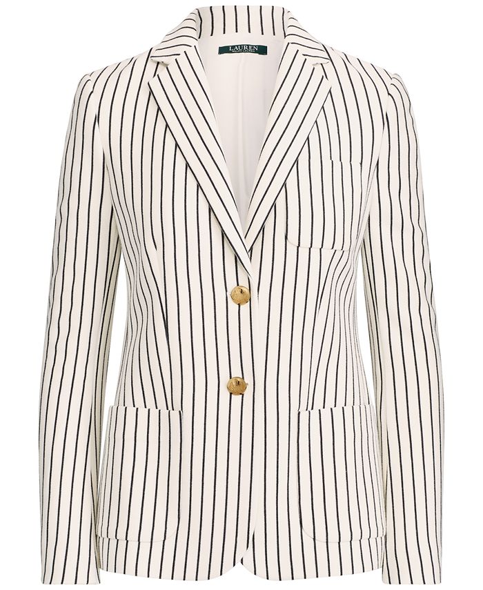 Lauren Ralph Lauren Striped Knit Blazer - Macy's
