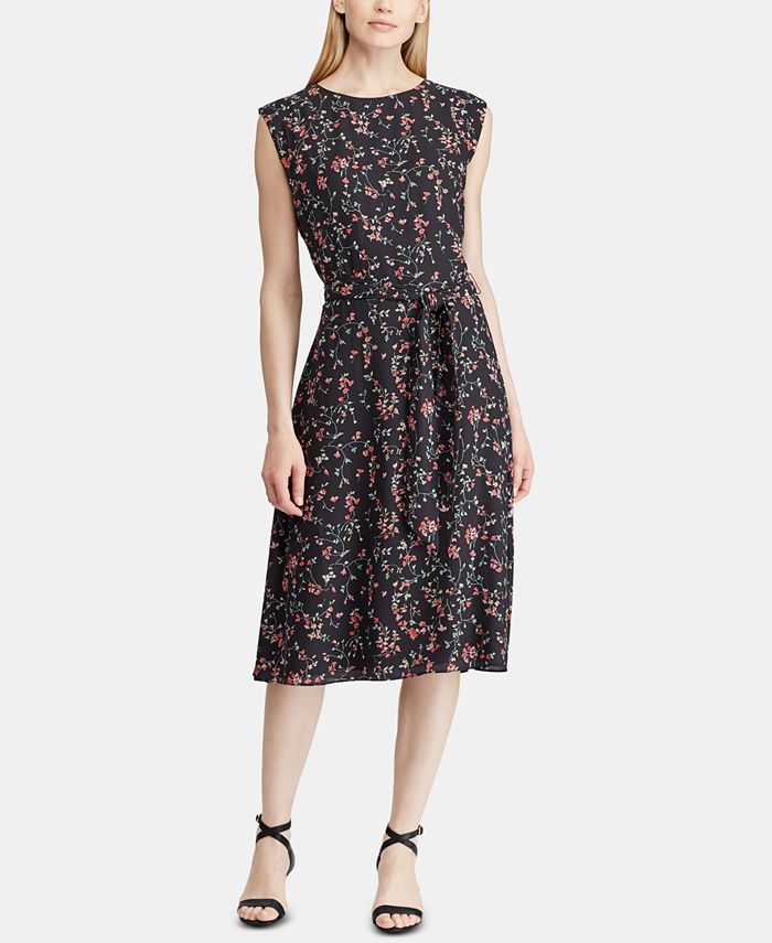 Lauren Ralph Lauren Fit & Flare Floral-Print Dress - Macy's