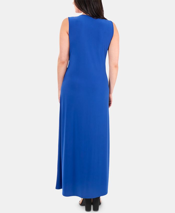 NY Collection Belted Wrap Dress - Macy's