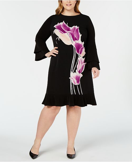 Alfani Plus Size Bell Sleeve Fit Flare Dress Created For Macy S