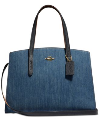 COACH Denim Colorblock Charlie Carryall - Macy's