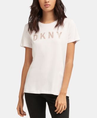 DKNY - Crewneck Short-Sleeve Glitter-Logo T-Shirt