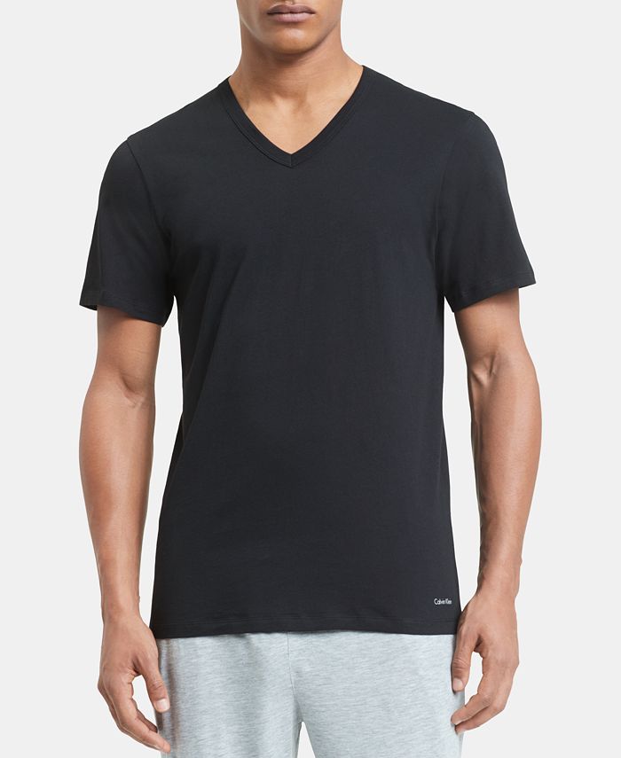 Calvin Klein Men's 5-Pk. Cotton Classics Slim V-Neck Undershirts - Macy's