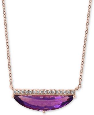EFFY Collection - Amethyst (2-3/8 ct. t.w.) & Diamond Accent 18" Statement Necklace in 14k Rose Gold