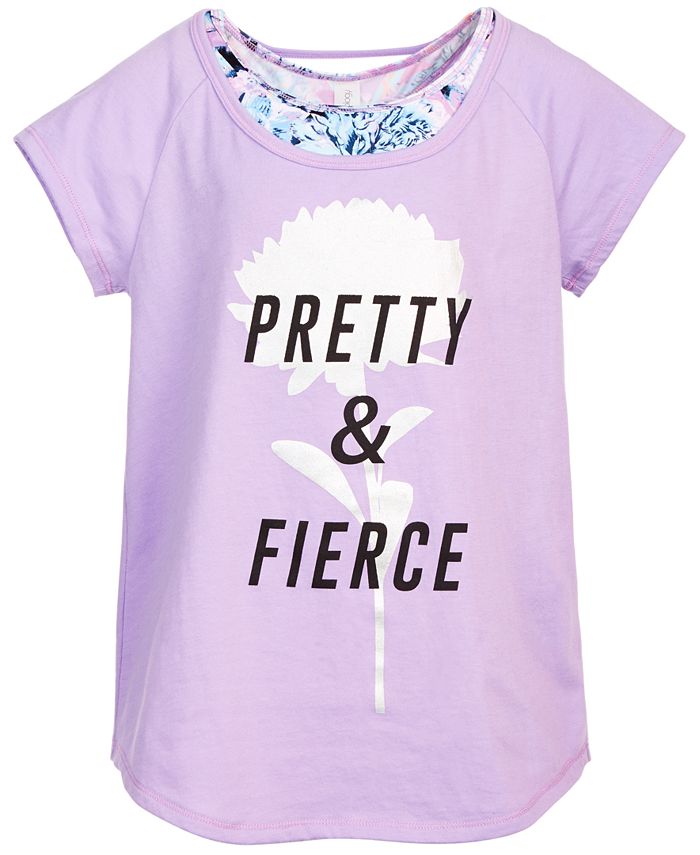 Ideology Big Girls Pretty-Print Layered-Look T-Shirt, Created for Macy ...