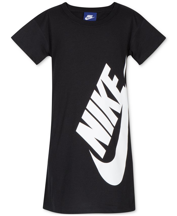 Nike Little Girls Logo-Print Cotton T-Shirt Dress - Macy's