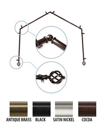 Rod Desyne - Twist 4-Sided Bay Curtain Rod 13or16 inch dia - Cocoa