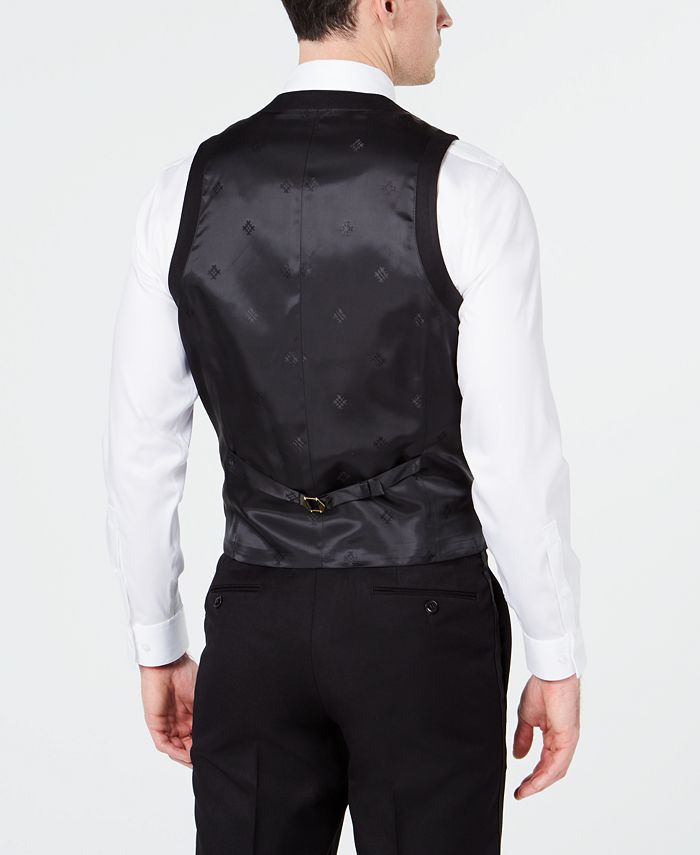 Ryan Seacrest Distinction Men's Slim-Fit Stretch Black Tuxedo Suit Vest ...