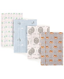 Flannel Burp Cloth, 4-Pack, One Size