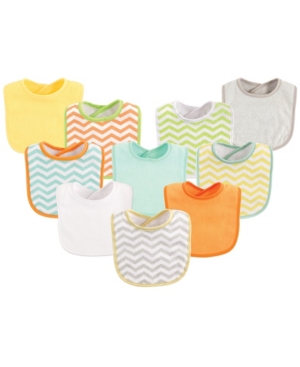 Luvable Friends Babies' Feeder Bibs, 10-pack, One Size In Neutral Chevron