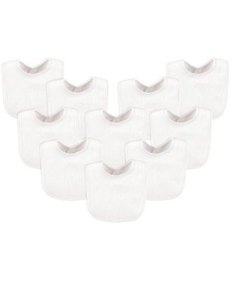 Luvable Friends Baby Cotton Terry Bibs 10pk Neutral Chevron One Size - White 16$